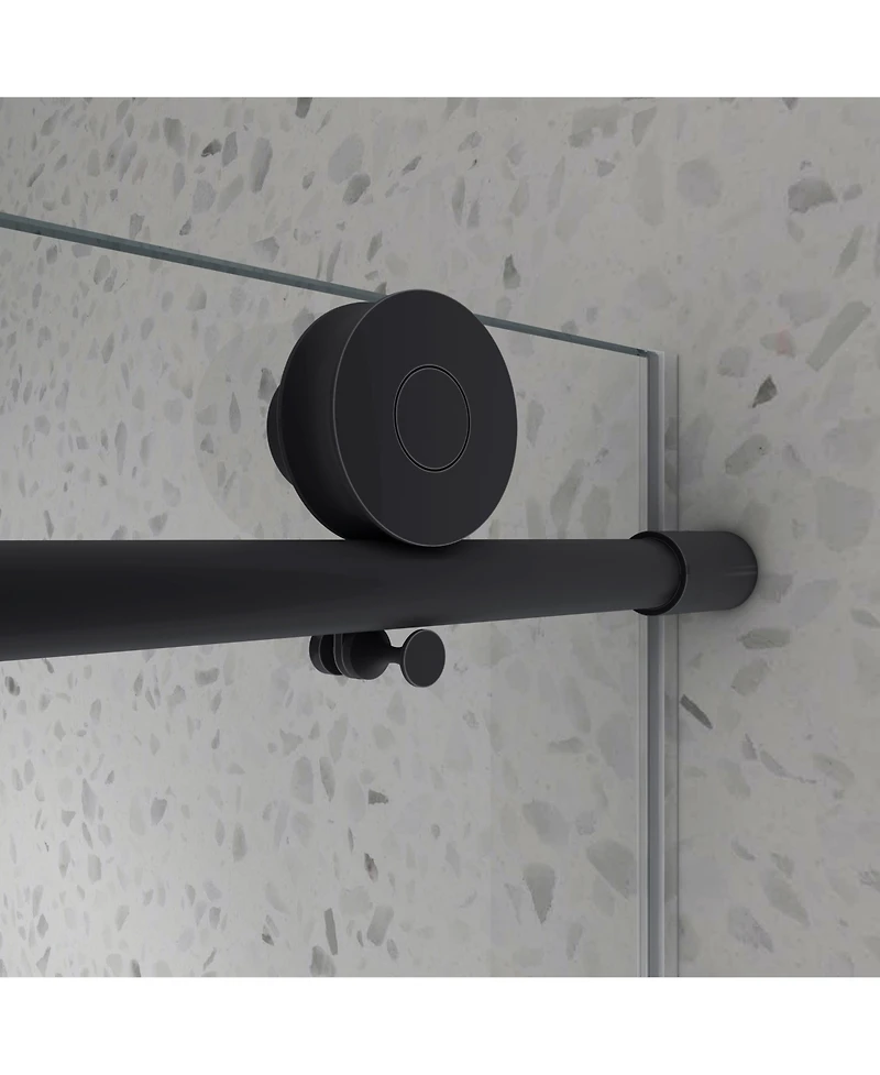 Streamdale Black Frameless Shower Door, Soft-Close, Tempered Glass