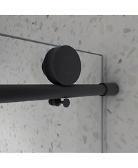 Streamdale Black Frameless Shower Door, Soft-Close, Tempered Glass