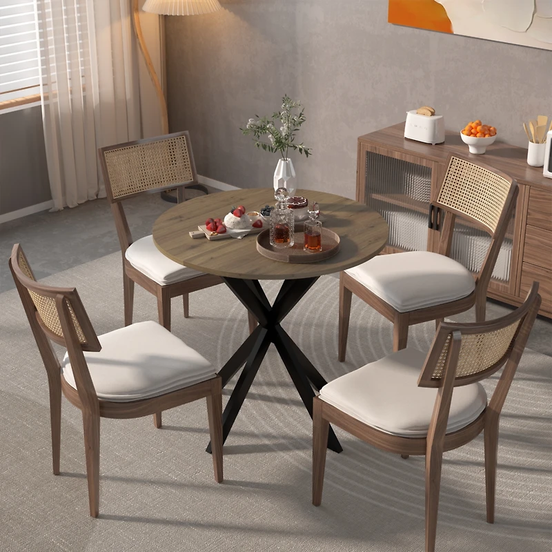 Streamdale Modern Industrial Dining Table, 31.5" Round