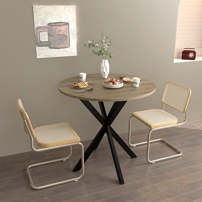 Streamdale Modern Industrial Dining Table, 31.5" Round