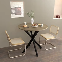 Streamdale Modern Industrial Dining Table, 31.5" Round