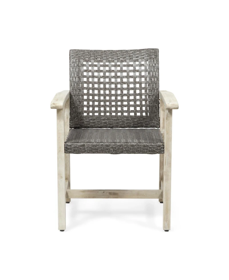 Streamdale Acacia Wood And Wicker Dining Chairs (Set Of 2)