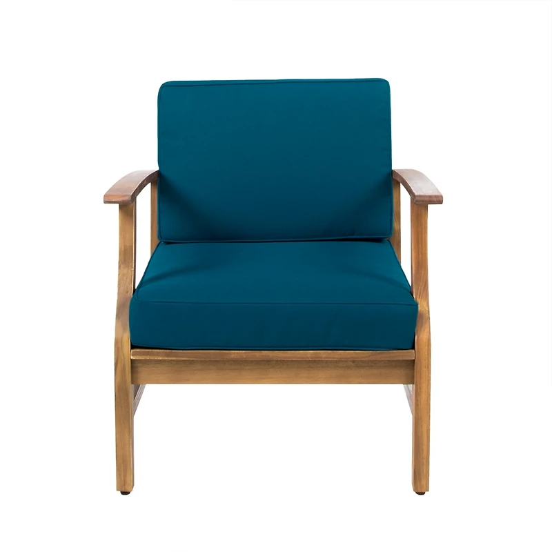 Streamdale Perla Acacia Wood Club Chair With Water-Resistant Cushion