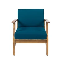 Streamdale Perla Acacia Wood Club Chair With Water-Resistant Cushion