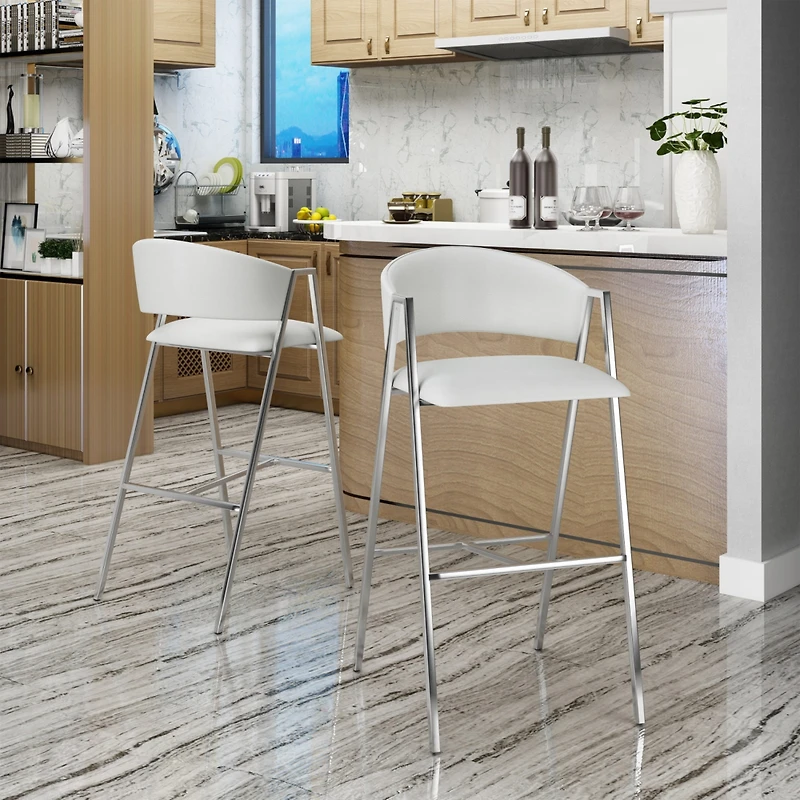 Streamdale Contemporary Counterstools With Nailhead Accents (Set Of 2)