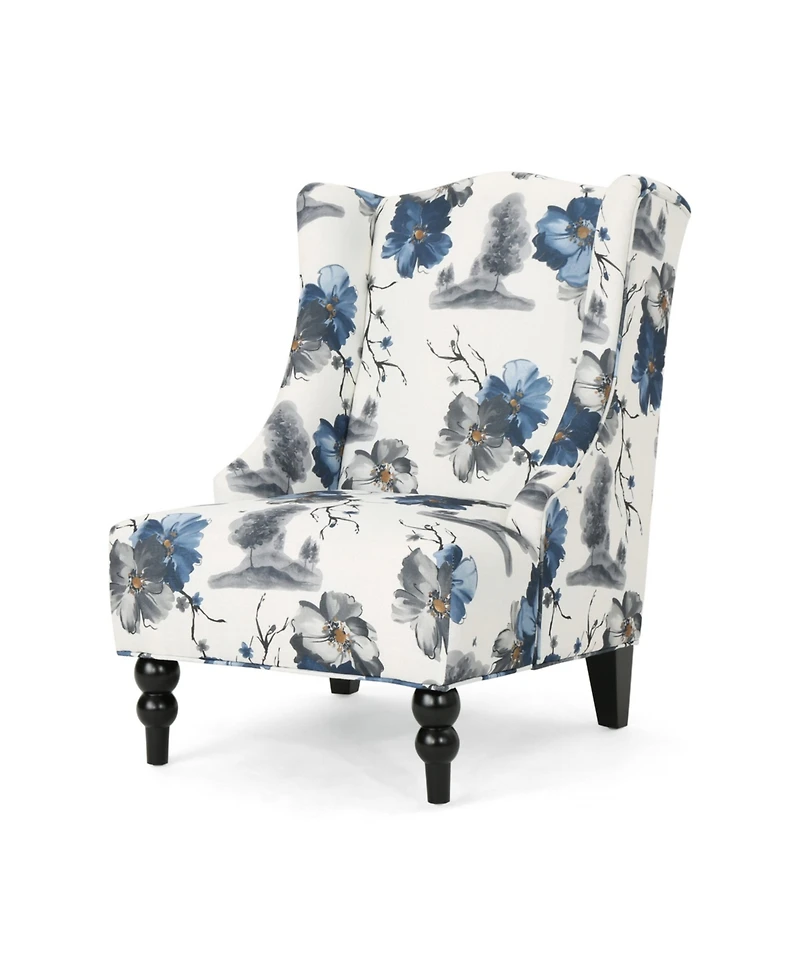 Streamdale Modern Wingback Club Chair, Black Checkerboard, 28D X 33W 38H Inch