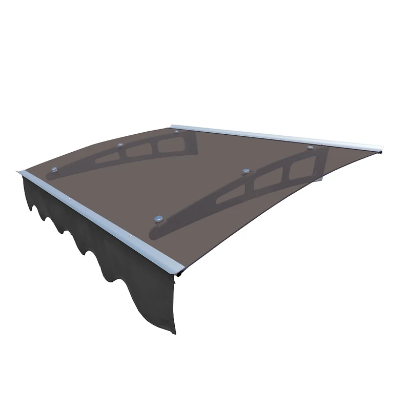 Streamdale 47" x 34" Polycarbonate Door Window Awning with Valance