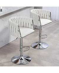 Streamdale 360 Swivel Bar Stools with Woven Cushions (Set of 2)