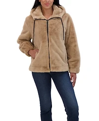 Sebby Juniors' Reversible Faux Fur Hooded Bomber Jacket