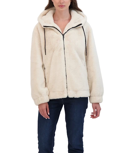 Sebby Juniors' Reversible Faux Fur Hooded Bomber Jacket
