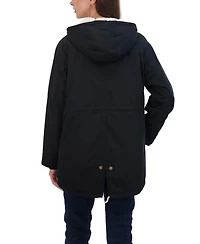 Sebby Juniors' Flight Satin 3/4 Cozy Lined Hooded Jacket