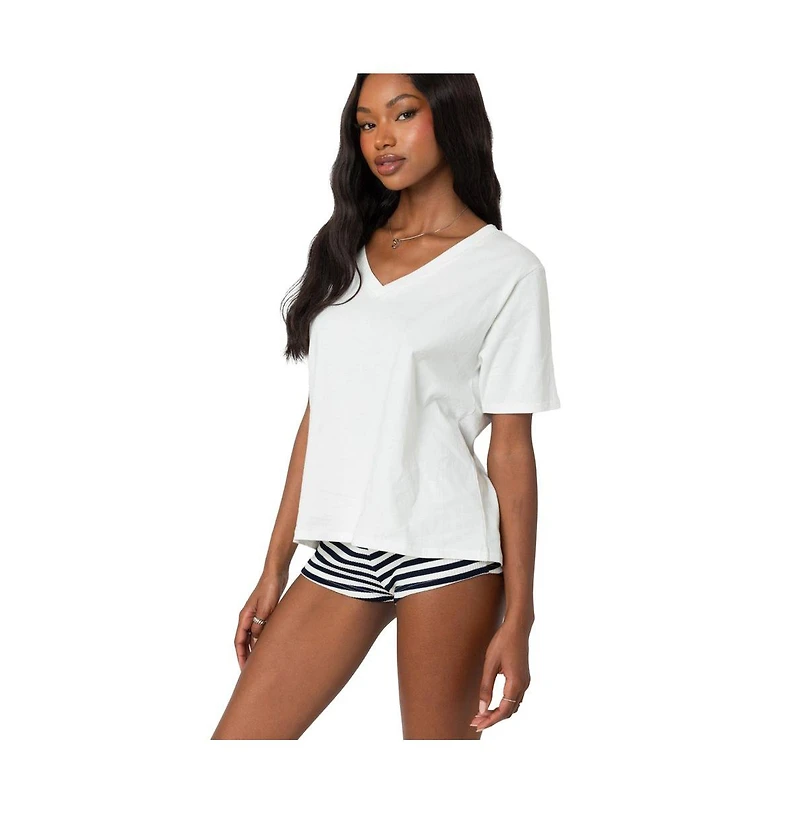 Edikted Loose fit V neck T shirt