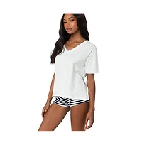 Edikted Loose fit V neck T shirt