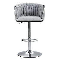 Streamdale 360 Swivel Bar Stools with Woven Back & Footrest (Set Of 2)