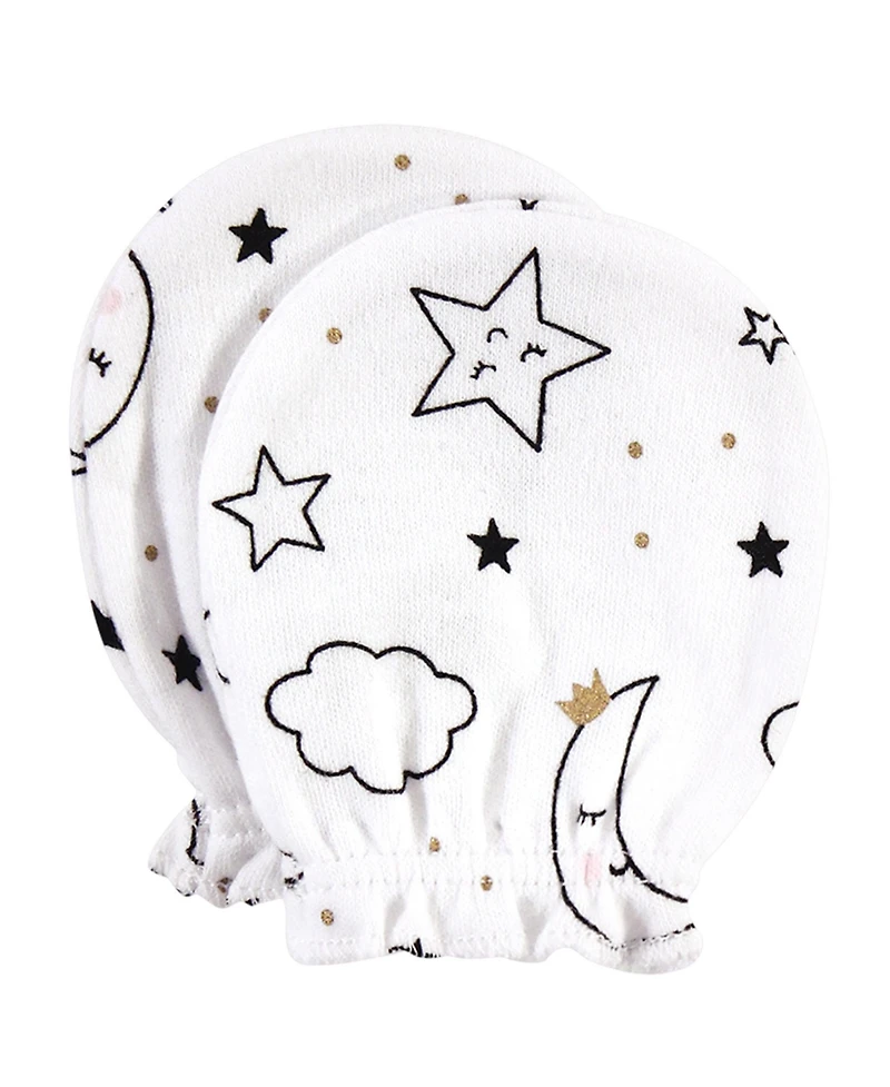 Hudson Baby Baby Girls Hudson Cotton Scratch Mittens, Enchanted Forest, 0-6 Months