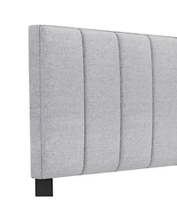 Slickblue Linen Upholstered Headboard with Solid Wood Legs and Adjustable Width