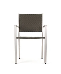 Streamdale Furniture Modern Aluminum Outdoor Wicker Dining Chairs (Set Of 2)