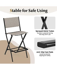 Slickblue Folding Bar Stools Set of 2 Backrest Humanized Footrest