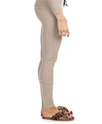 MeMoi Women's Organic Cotton Seamless Classic Ribbed Leggings
