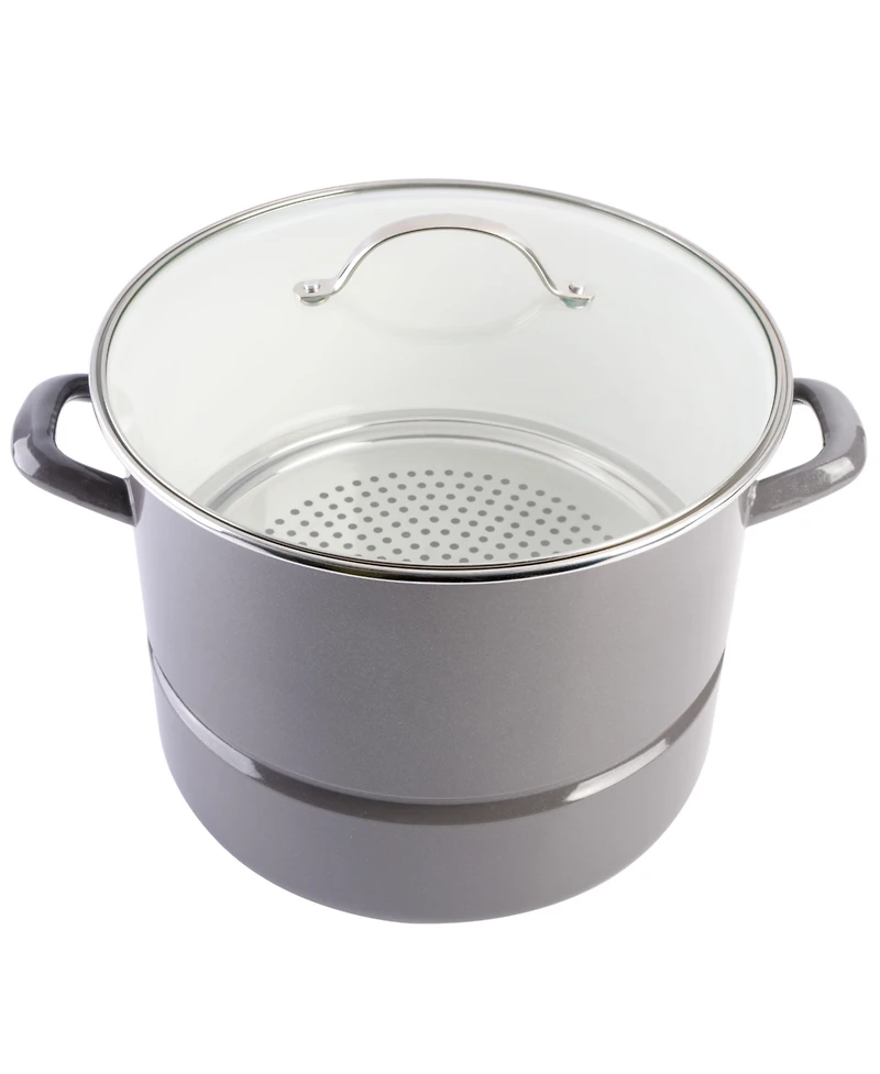 Kenmore Broadway 16-Quart Steamer Stock Pot - Graphite Grey