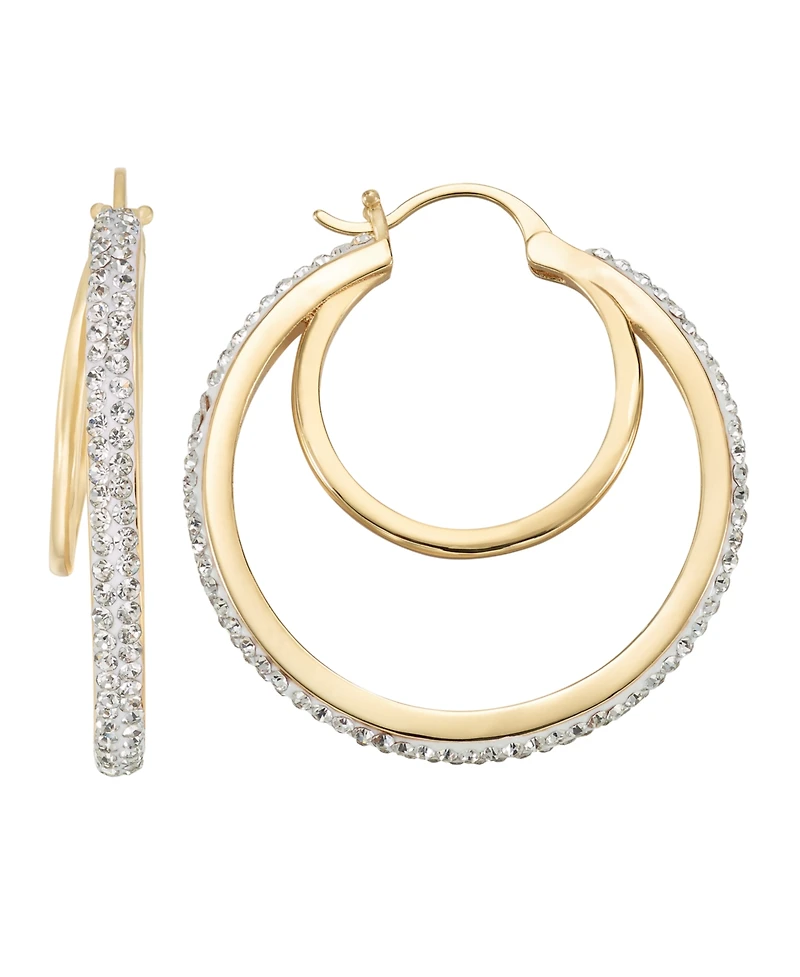 And Now This Clear Crystal Double Hoop Earring