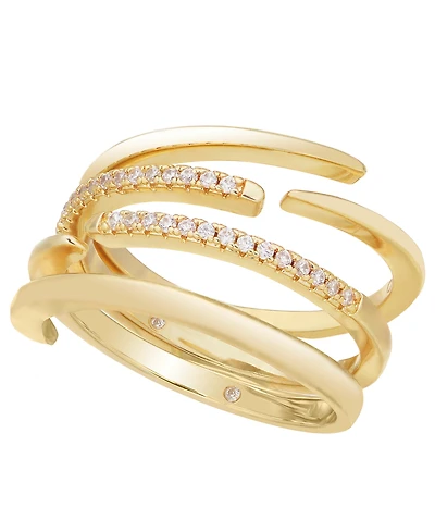 And Now This Clear Cubic Zirconia Triple Stack Ring