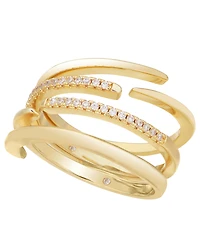 And Now This Clear Cubic Zirconia Triple Stack Ring