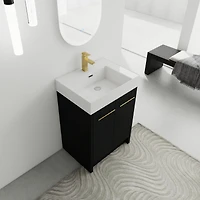 Streamdale 24" Freestanding Vanity with Resin Sink, Soft-Close Door