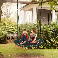 Slickblue 40 Inch Flying Saucer Tree Swing Outdoor Play Set with Adjustable Ropes Gift for Kids