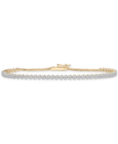 Wrapped in Love Diamond Zigzag Cluster Link Bracelet (3/4 ct. t.w.) in 10k Gold, Created for Macy's