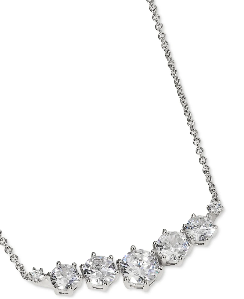 Eliot Danori Rhodium-Plated Cubic Zirconia Statement Necklace, 16" + 2" extender, Created for Macy's