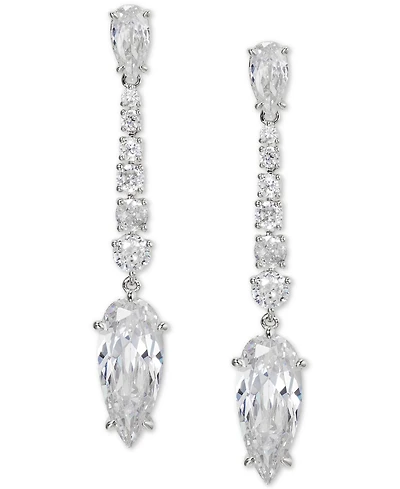 Eliot Danori Rhodium-Plated Cubic Zirconia Linear Drop Earrings, Created for Macy's