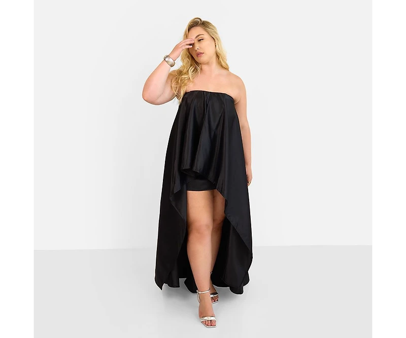 Rebdolls Plus Size Adrienne Hi Lo Maxi Shift Dress W. Train