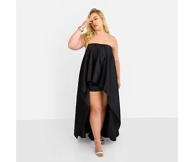 Rebdolls Plus Adrienne Hi Lo Maxi Shift Dress W. Train