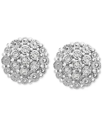 Diamond Cluster Button Stud Earrings (1/10 ct. t.w.) in Sterling Silver, Created for Macy's (A $170 Value)
