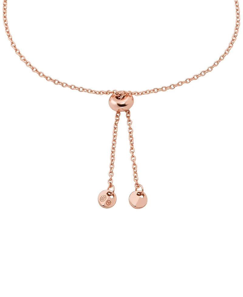 Michael Kors Sterling Silver Pave Heart Charm Bracelet