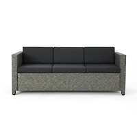 Streamdale Modern 3-Seater Outdoor Sofa With Water-Resistant Cushions