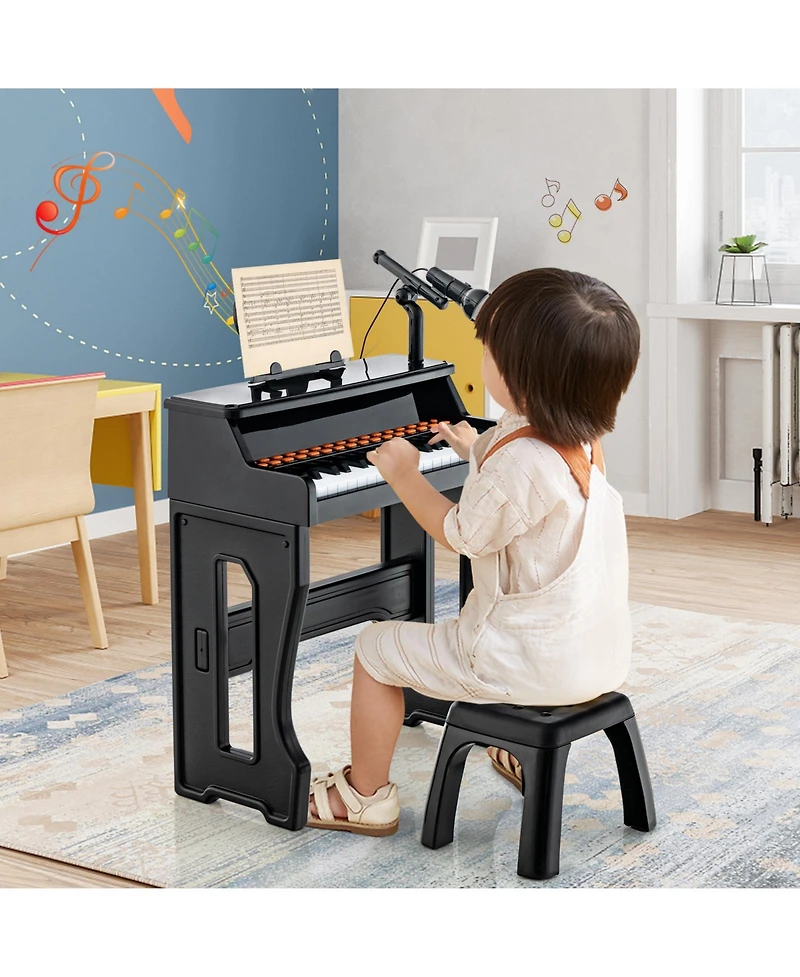 Slickblue 37 Keys Music Piano with Microphone Kids Keyboard Detachable Stand