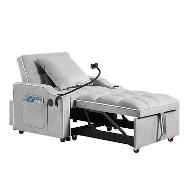 Streamdale 3-in-1 Convertible Sleeper Chair Bed with Usb Charging