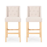 Streamdale Vienna Tufted Wingback Counter Stools, Set Of 2, Light Blue