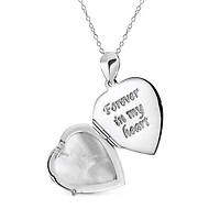 Bling Jewelry Simple Plain Keepsake Domed Puff carved Leaf Heart Shaped Photo Locket Holds Photos Pictures Silver Necklace Pendant Large