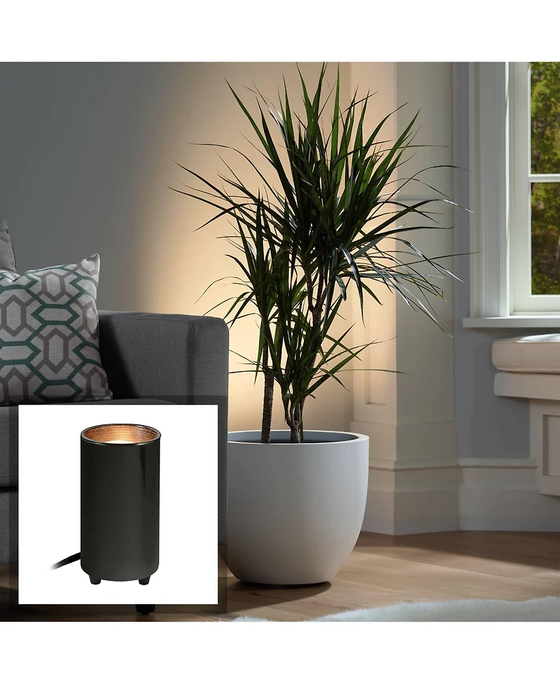 Pro Track Can Mini Uplighting Indoor Accent Spot-Light Plug-In Floor Plant Home Decorative Art Desk Black Finish 6 1/2" High