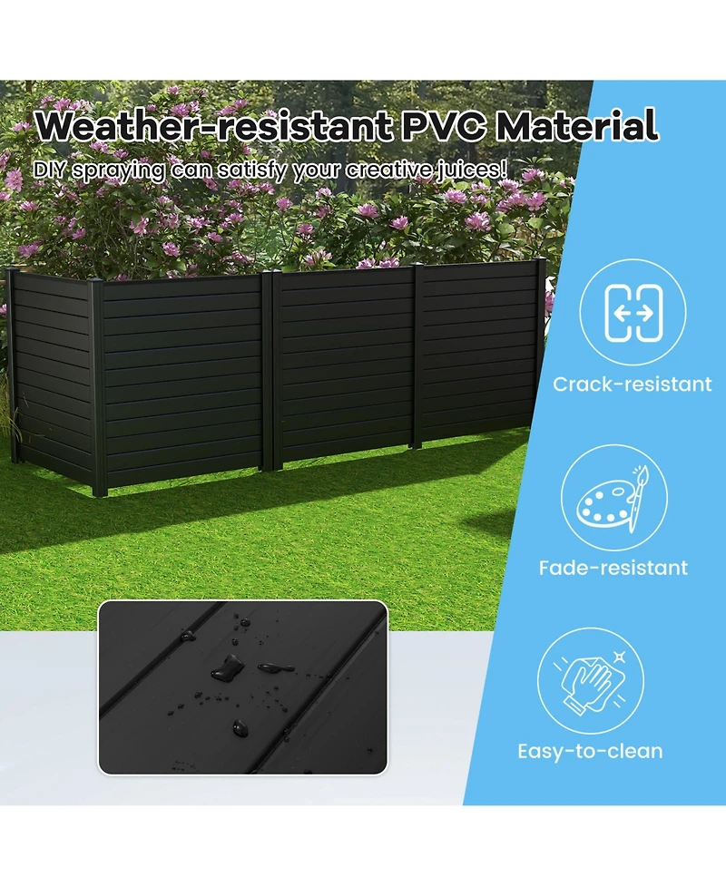 2 Pack 48 Inches L x 49 H Air Conditioner Fences with Sturdy Metal Ground Stakes