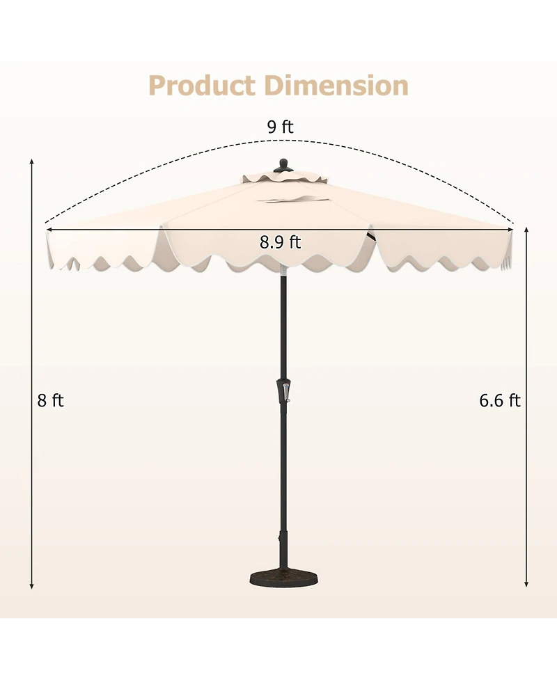 Slickblue Patio Umbrella with Crank Handle and Push Button Tilt