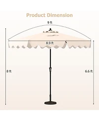 Slickblue Patio Umbrella with Crank Handle and Push Button Tilt