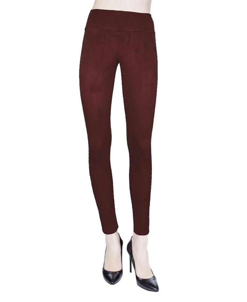 MeMoi Women's Duranza Suede Ankle Length Fashion Leggings