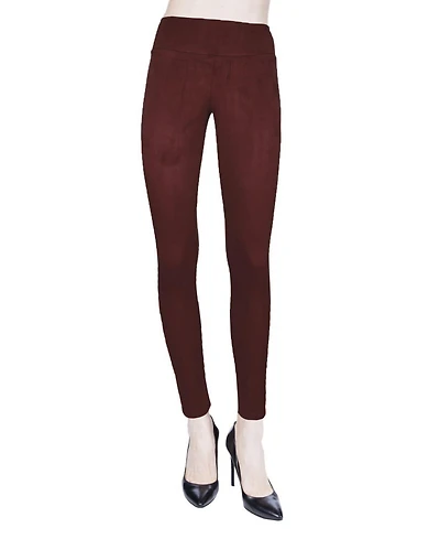 MeMoi Women's Duranza Suede Ankle Length Fashion Leggings