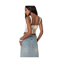 Edikted Dafne gathered sheer mesh corset