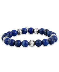 American West Jewelry Sterling Silver Lapis Lazuli Gemstone Stretch Bracelet, Size