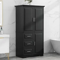 Streamdale Tall & Wide Storage Cabinet with 3 Drawers & Doors